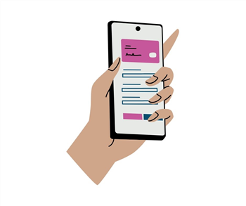 Hand holding a mobile phone with text messages on it