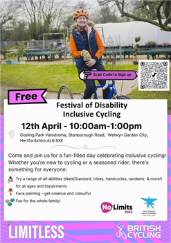 Festival of Disability Inclusive Cycling flyer
