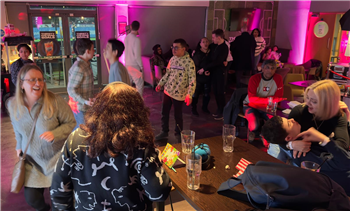 young people dancing at the club night
