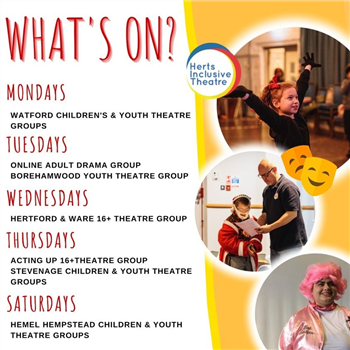 Spring term classes for Herts Inclusive Theatre