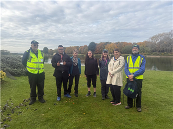 Marcus and the health walk team in the park