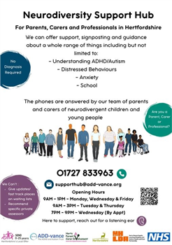 Neurodiversity support hub extended hours