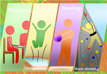 Graphic of young people doing different activities