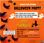 Flyer for potential kids halloween party on 31 October